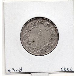 Belgique 2 Francs 1910 en Français TB, KM 74 pièce de monnaie
