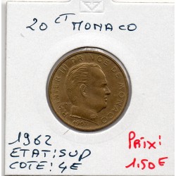 Monaco Rainier III 20 centimes 1962 Sup, Gad 147 pièce de monnaie