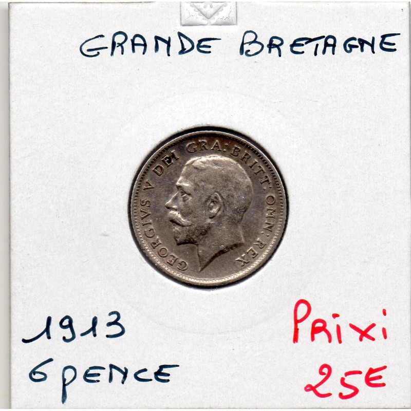 Grande Bretagne 6 pence 1913 Sup, KM 815  pièce de monnaie