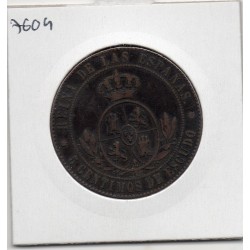 Espagne 5 centimos 1868 étoile 8 branches TTB-, KM 635.1 pièce de monnaie