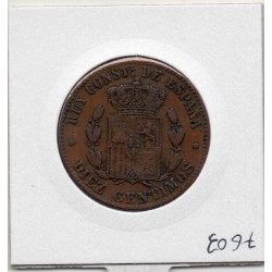 Espagne 10 centimos 1879 TTB-, KM 675 pièce de monnaie