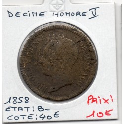 Monaco Honore V 1 Décime 1838 MC B-, Gad 105 pièce de monnaie