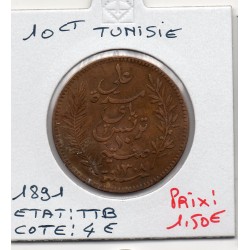 Tunisie, 10 Centimes 1891 TTB, Lec 94 pièce de monnaie