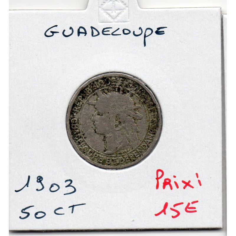 Guadeloupe, 50 centimes 1903 TB , Lec 50 pièce de monnaie