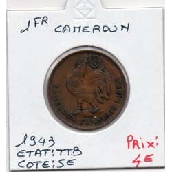 Cameroun 1 franc 1943 TTB,...