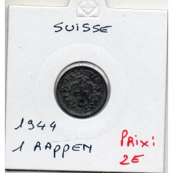 Suisse 1 rappen 1944 TTB, KM 3a pièce de monnaie