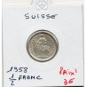 Suisse 1/2 franc 1958 Sup, KM 23 pièce de monnaie