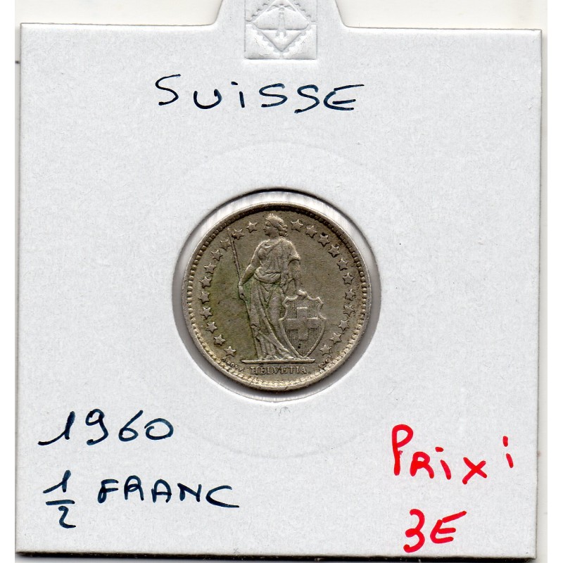 Suisse 1/2 franc 1960 Sup, KM 23 pièce de monnaie