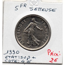 5 francs Semeuse Cupronickel 1990 Sup+, France pièce de monnaie
