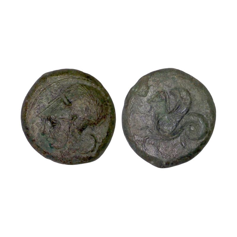 Sicile, Syracuse Dionysos 1er Ae20 Litra Cuivre (-400) Hippocampe Athéna