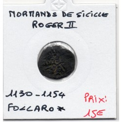 Italie Normands de Roger II Follaro étoile 1130-1154 Messine pièce de monnaie