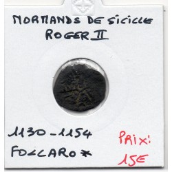 Italie Normands de Roger II Follaro étoile 1130-1154 Messine pièce de monnaie