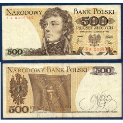 Pologne Pick N°145d, TB Billet de banque de 500 Zlotych 1974-1982