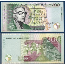 Maurice Pick N°52b, neuf Billet de banque de 200 Rupees 2001