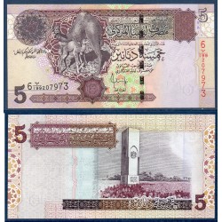 Libye Pick N°69b, Neuf Billet de banque de 5 dinars 2004