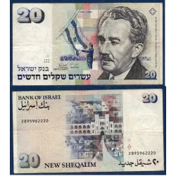Israel P.54c TB Billet de 20 New Sheqalim 1993 Moshe Sharett