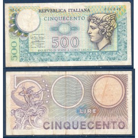 Italie Pick N°94, TB Billet de banque de 500 Lire 1974-1979