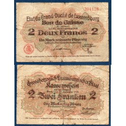 Luxembourg Pick N°22, B Billet de banque de 2 Francs 1914