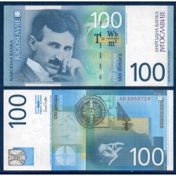 Yougoslavie Pick N°156a, Spl Billet de banque de 100 Dinara 2000
