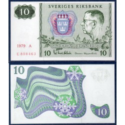 Suède Pick N°52d, Neuf Billet de banque de 10 Kronor 1976-1985