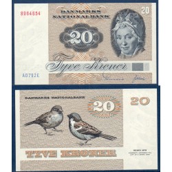 Danemark Pick N°49a, Neuf Billet de banque de 20 Kroner 1979