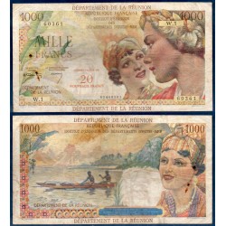 Reunion Pick 55a, B+ Billet de banque de 20 nouveaux francs sur 1000 Francs 1967