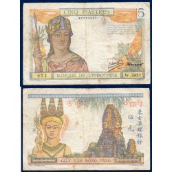 Indochine Pick N°55c, TB Billet de banque de 5 piastres 1946