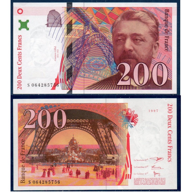 200 Francs Eiffel Spl 1997 Billet de la banque de France