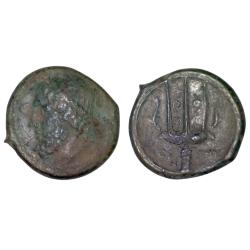 Sicile, Syracuse Hieron II Ae24 double Litra (-275 à -215) Poseidon
