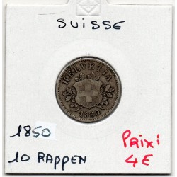 Suisse 10 rappen 1850, KM 21 pièce de monnaie