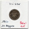 Suisse 10 rappen 1850, KM 21 pièce de monnaie