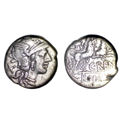 Denier Famille Renia, république de Rome (-138), sear 108 Caius Renius