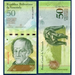Venezuela Pick N°92k, Billet de banque de 50 Bolivares 5.11.2015