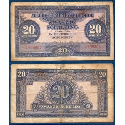 Autriche Pick N°107, B Billet de banque de 20 Schillings 1944