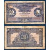 Autriche Pick N°107, B Billet de banque de 20 Schillings 1944