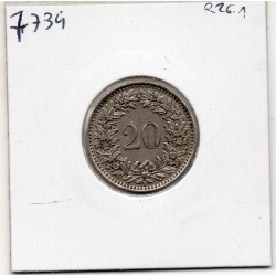Suisse 20 rappen 1945 TTB, KM 29a pièce de monnaie