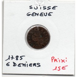 Suisse Canton Genève 6 denier 1785 TTB, KM 79 pièce de monnaie