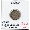 Suède 1/16 Riksdaler 1848 B, KM 665 pièce de monnaie
