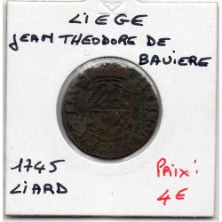 Liège Jean-Théodore de Bavière, Liard 1745 B, KM 146 pièce de monnaie