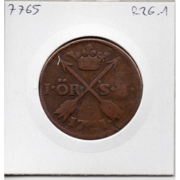 Suède 1 Ore 1751 TB-, KM 460 pièce de monnaie