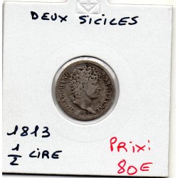 Italie Deux Siciles  1/2 lire 1813 TTB-, KM 263 pièce de monnaie