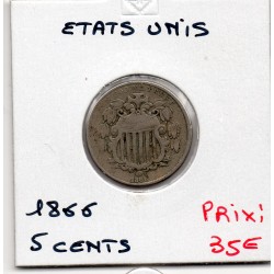 Etats Unis 5 cents 1866 TB-, KM 97 pièce de monnaie