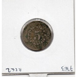 Etats Unis 5 cents 1866 TB-, KM 97 pièce de monnaie