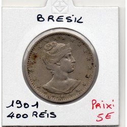 Brésil 400 reis 1901 Sup, KM 505 pièce de monnaie