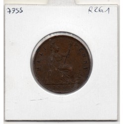 Grande Bretagne 1/2 Penny 1861 TTB+, KM 748 pièce de monnaie