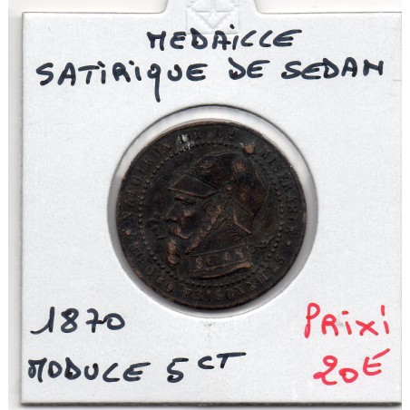 Medaille Satirique module 5 centimes Napoléon III bataille de Sedan, apres 1870