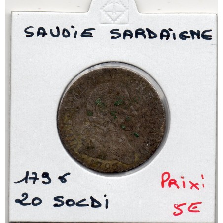 Italie Sardaigne 20 Soldi 1796 B, KM 94 pièce de monnaie