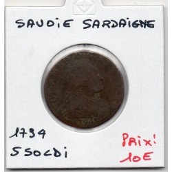 Italie Sardaigne 5 Soldi 1794 TB, KM 91 pièce de monnaie