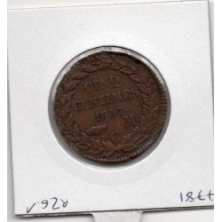 Monaco Honore V 5 centimes 1837 MC TTB-, Gad 102 pièce de monnaie