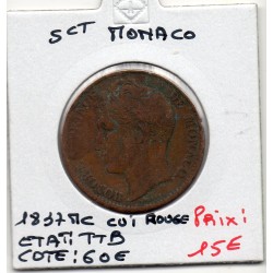 Monaco Honore V 5 centimes 1837 MC TB-, Gad 103 pièce de monnaie